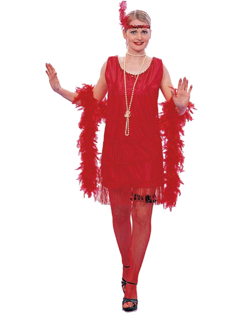 1920s red flapper dress