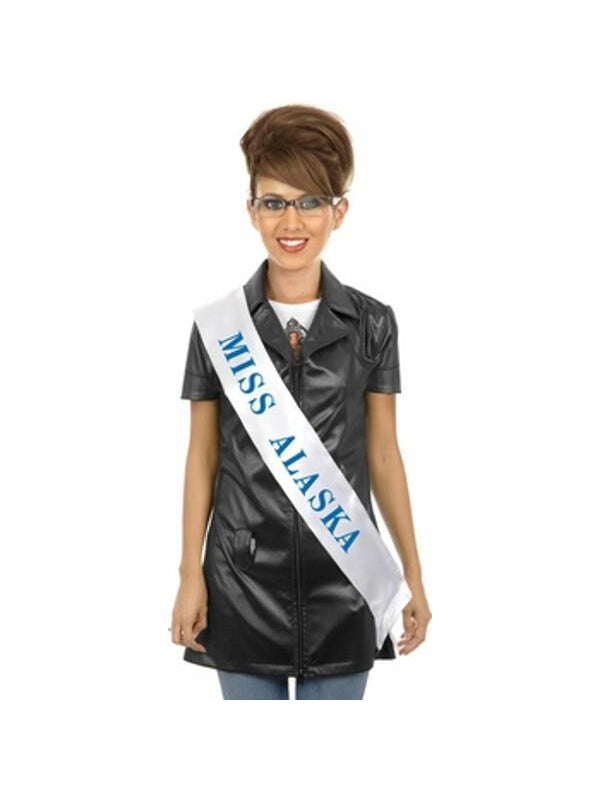 Adult Sash And Glasses Sarah Palin Costume Kit