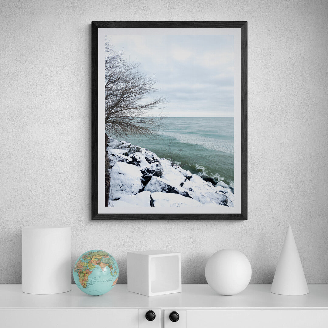Lake Erie in Winter, Frozen Landscape Photography Print