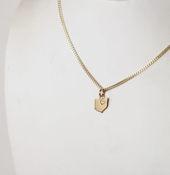 Small Gold Ohio Charm Necklace – valerietylercollection