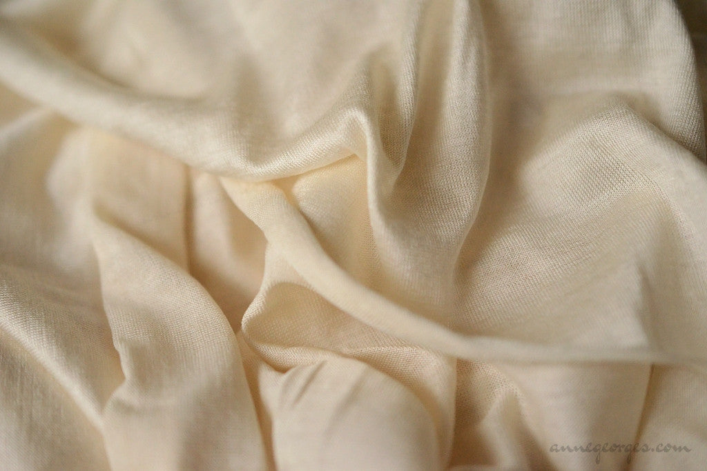 Ahimsa Silk Jersey 100g (Natural Fabric Yardage & Bolts, Unbleached ...