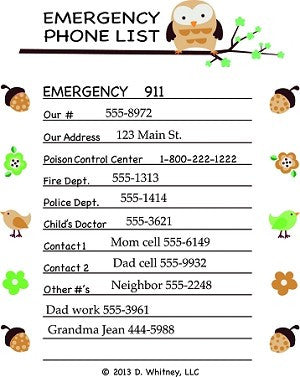 emergency phone list