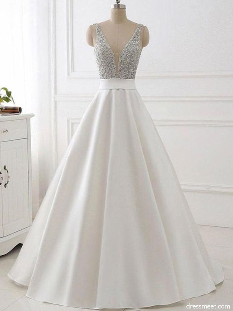 long white ball gown