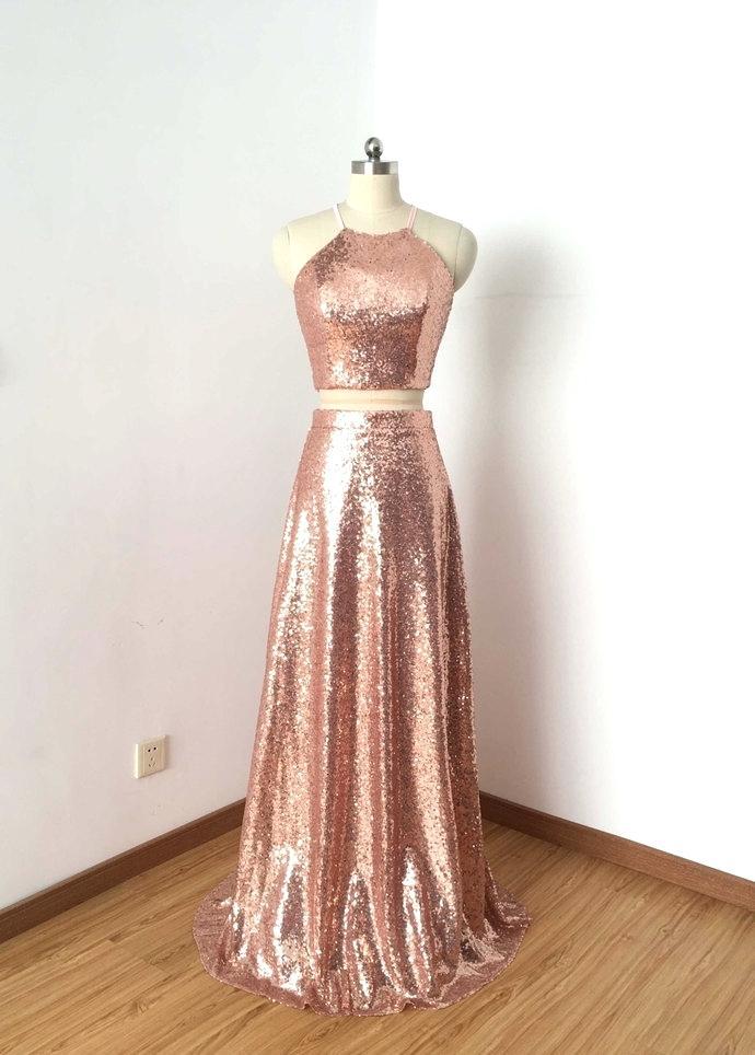rose gold sleeveless dress
