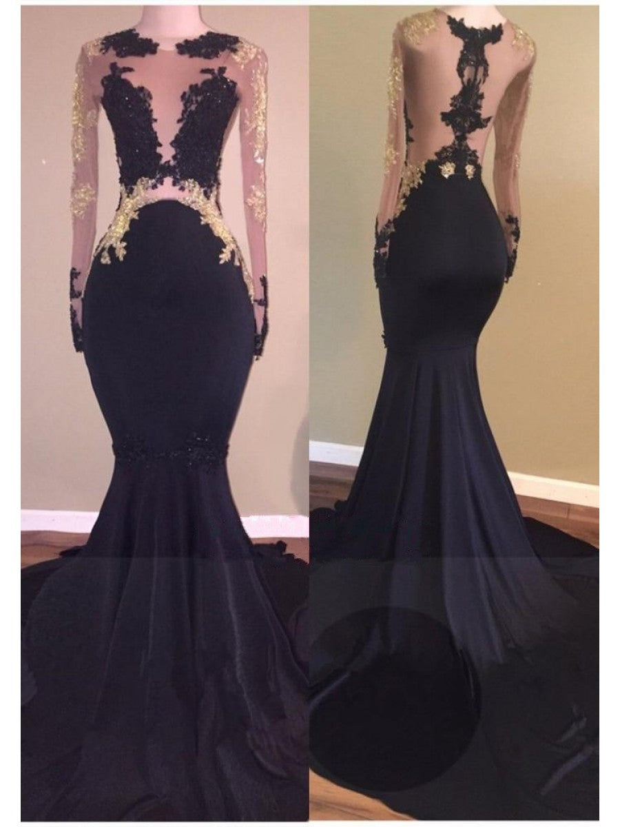 black with a touch of gold dress