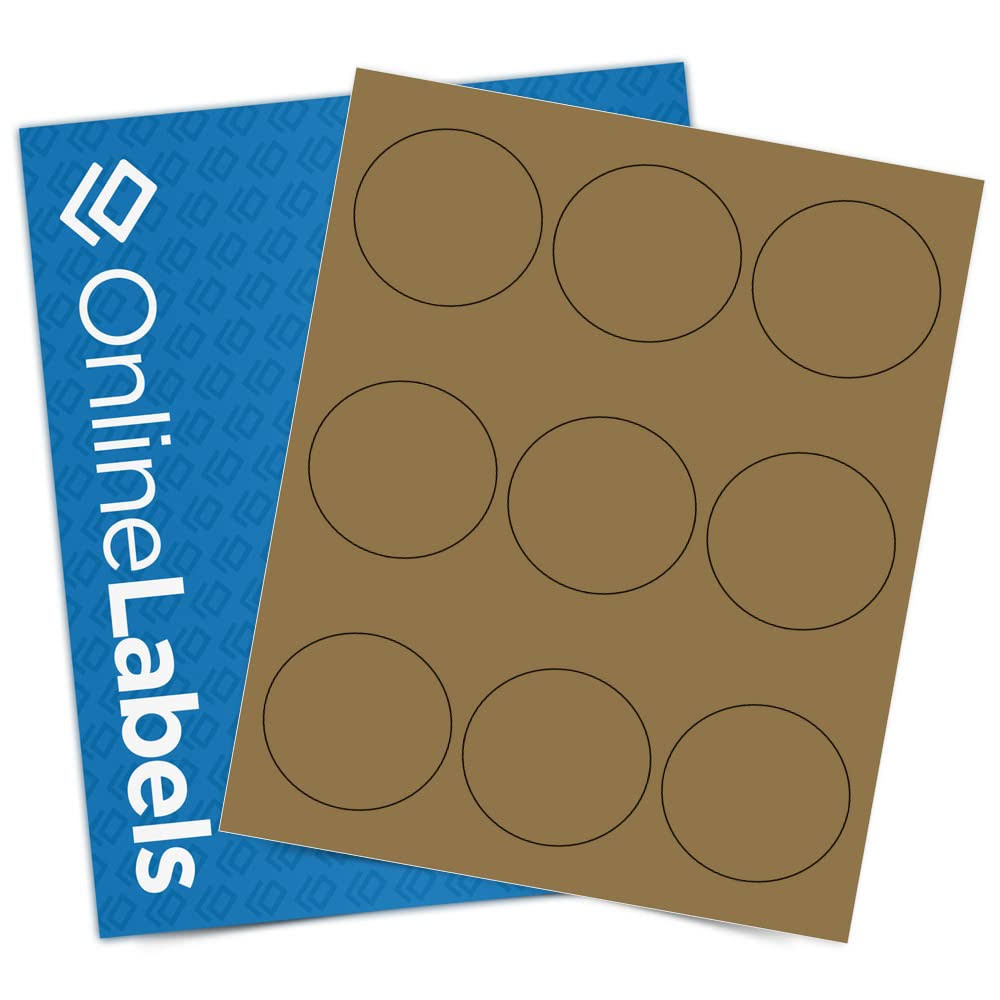 2 inch Brown Kraft Round Labels - Inkjet/Laser Printer - Online Labels - Candle Labels (25 Sheet Pack)