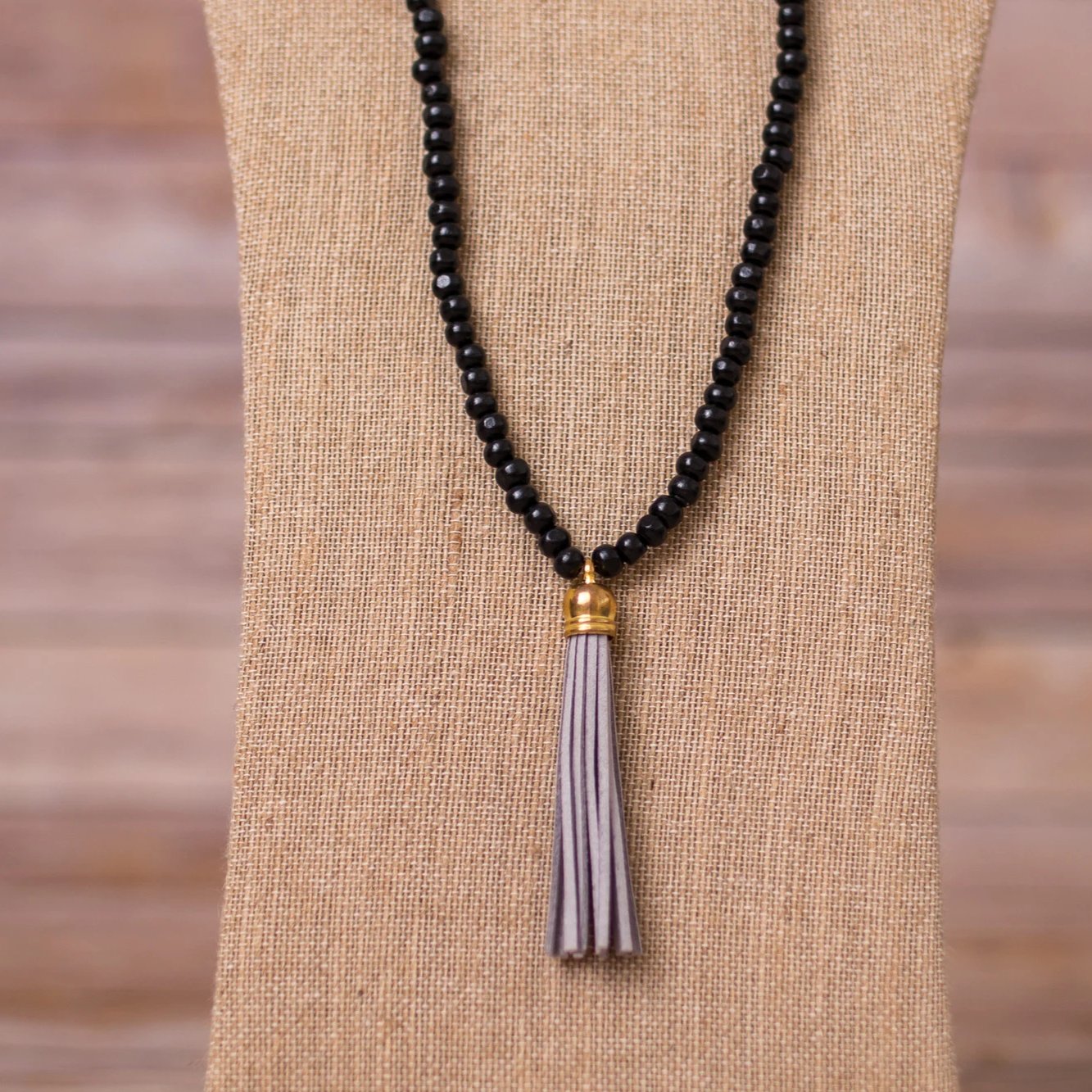 Beaded Necklace with Tassel Pendant