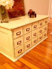 Cream finished index cabinet