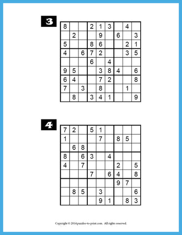 easy sudoku for you printable pdf puzzles to print