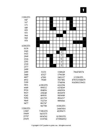 printable number fill in puzzles