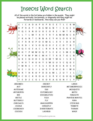 Insect Puzzle Bundle - PRINTABLE PDF – Puzzles to Print