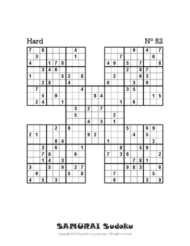 super samurai sudoku printable