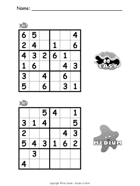 Sudoku Under the Sea - PRINTABLE PDF – Puzzles to Print
