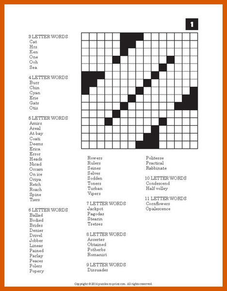 Word Fill In Puzzles PRINTABLE PDF Puzzles To Print