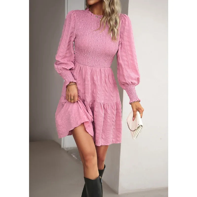 Chic Lantern Sleeve A-Line Dress for Women: Spring Collection - Image 6