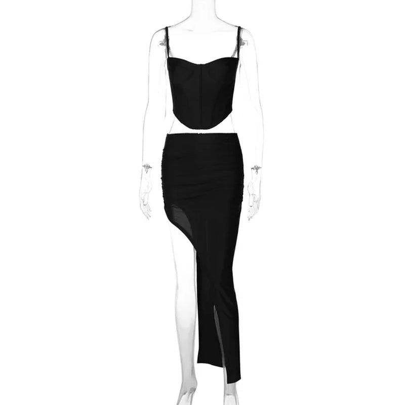 Stylish Fishbone Halter Cover Up Set for Women - Image 9