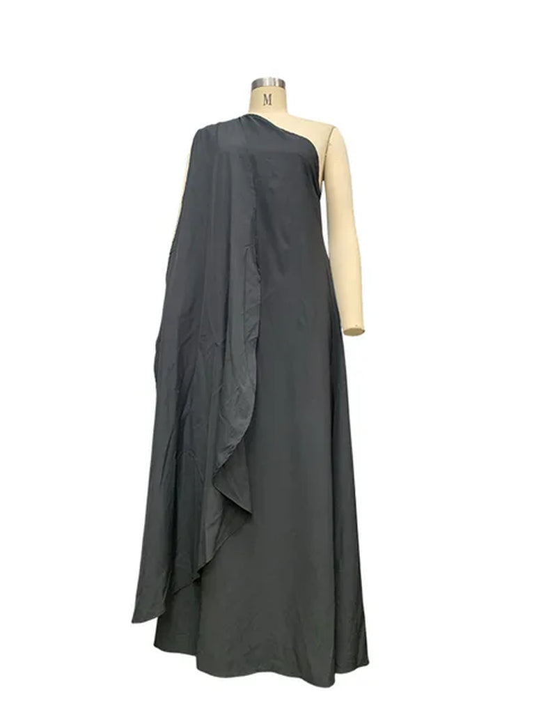 One Shoulder Sleeveless Chiffon Summer Sundress for Women - Image 2