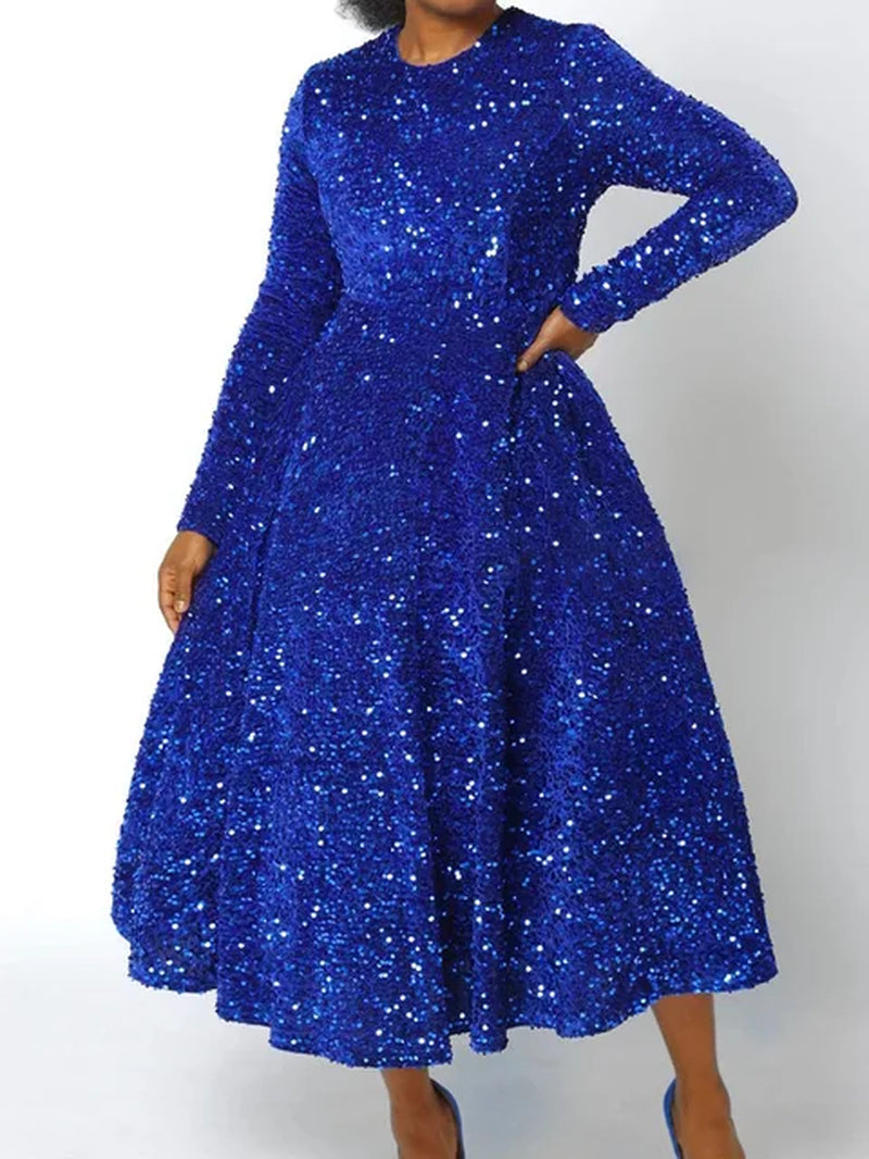 Stylish Sequin Evening Dress Women Wedding Party Vintage Vestidos - Image 11