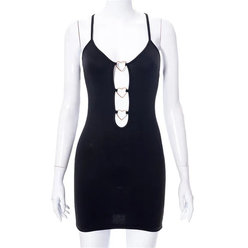 Sexy Hollow Out Backless Halter Bodycon Mini Dress Clubwear - Image 10