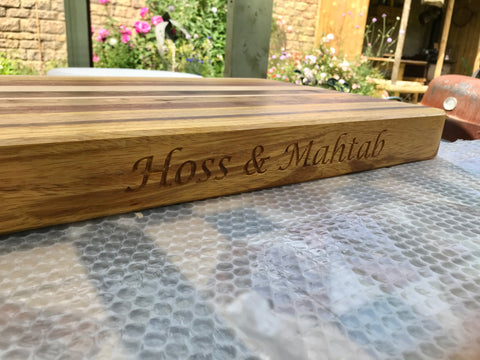 name engraving on a chopping board