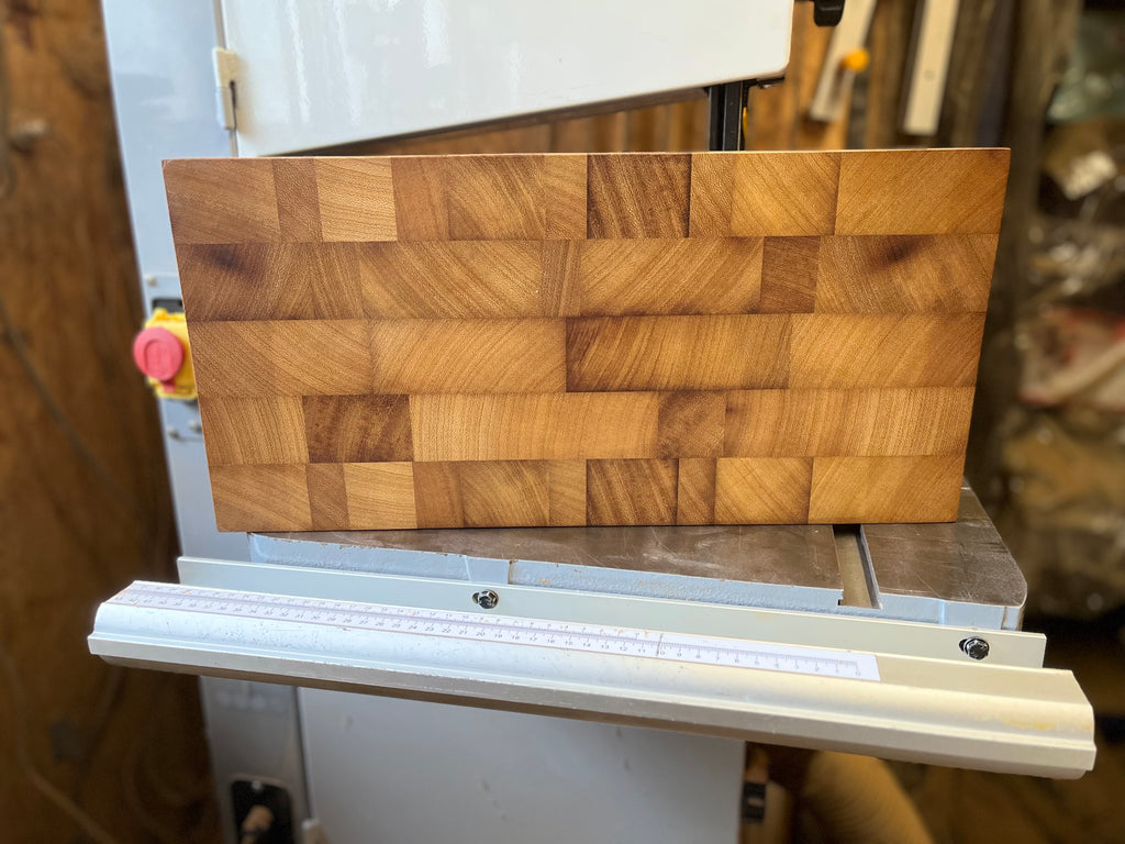 End Grain Cutting Board Handmade Maple & Iroko Kitchen Board