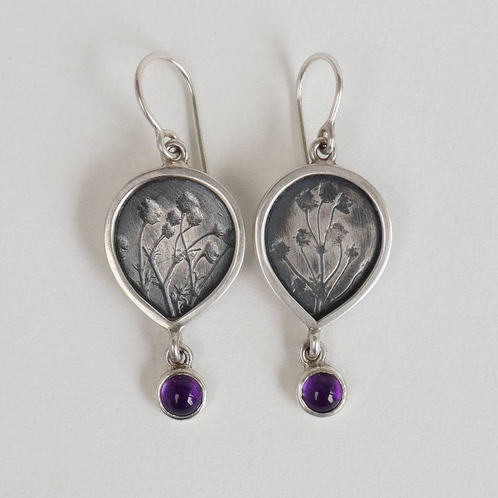 Amethyst flower frame earring – Naomi James