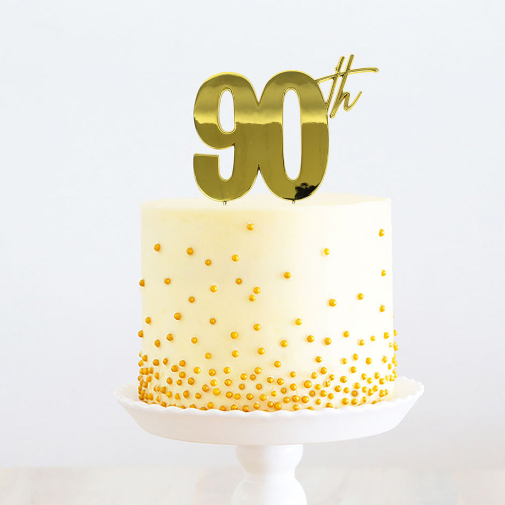 Happy Birthday Cake Topper - Gold – Honeypeachsg Bakery