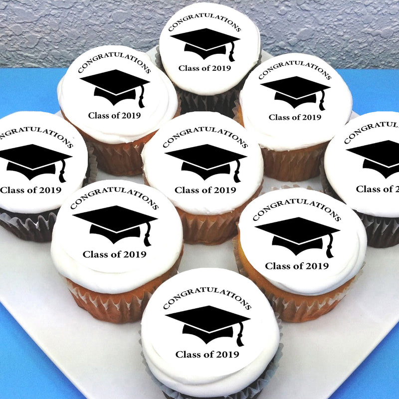 Graduation Edible Icing Cupcake Toppers Deezee Designs