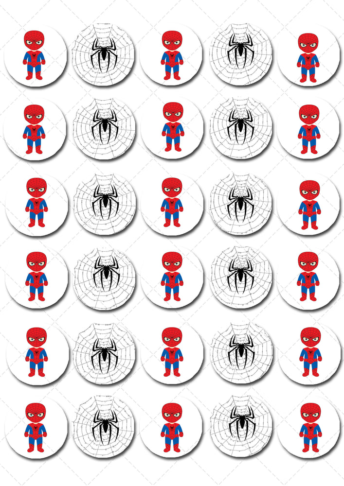 Spiderman Superhero Pre-cut Mini Edible Cupcake or Cookie Toppers – Deezee  Designs