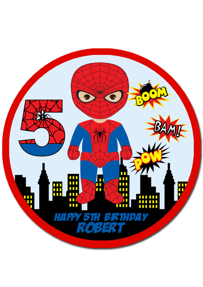 Spiderman Round Edible Cake Topper – Deezee Designs