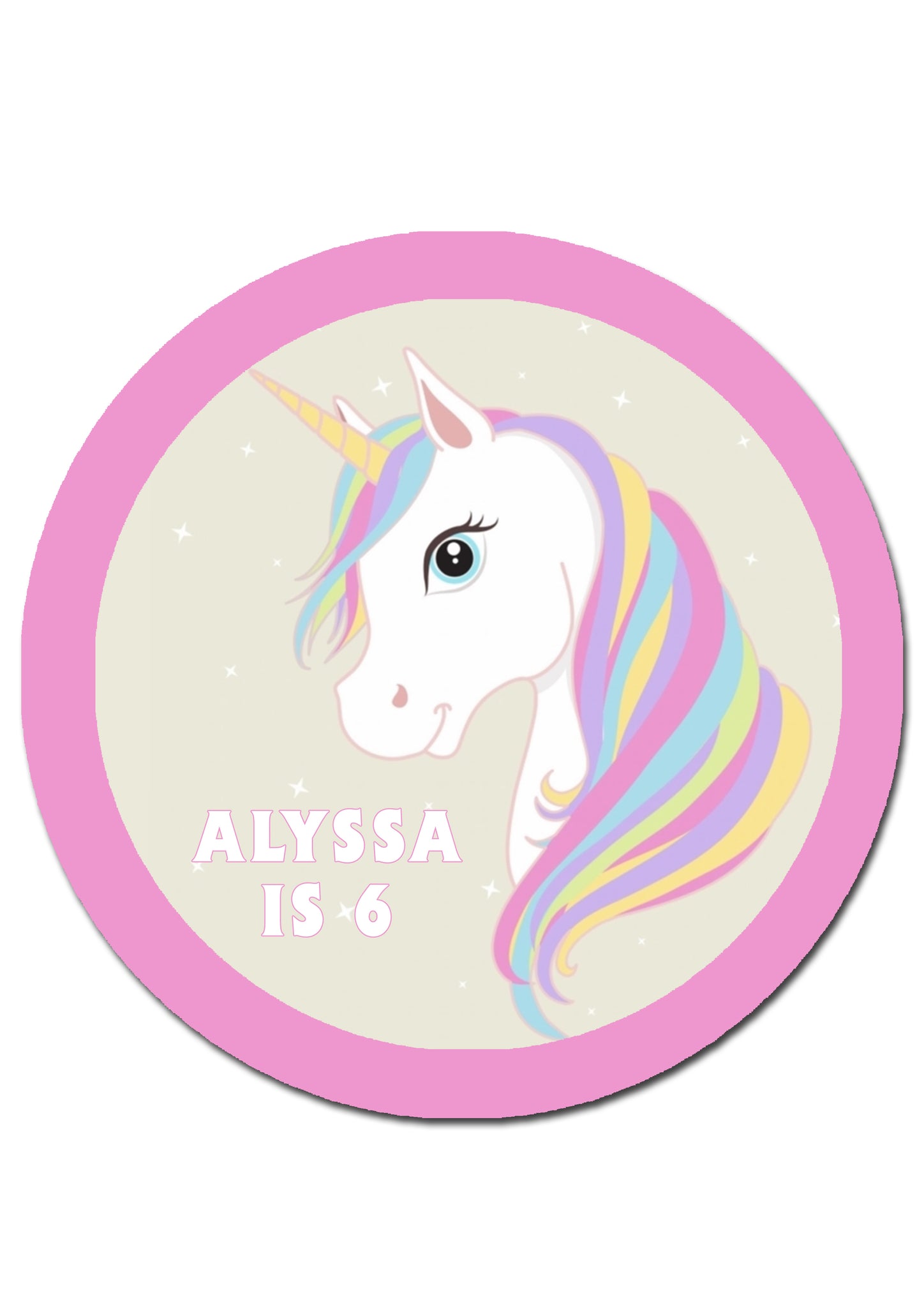 Unicorn Round Edible Cake Topper – Deezee Designs