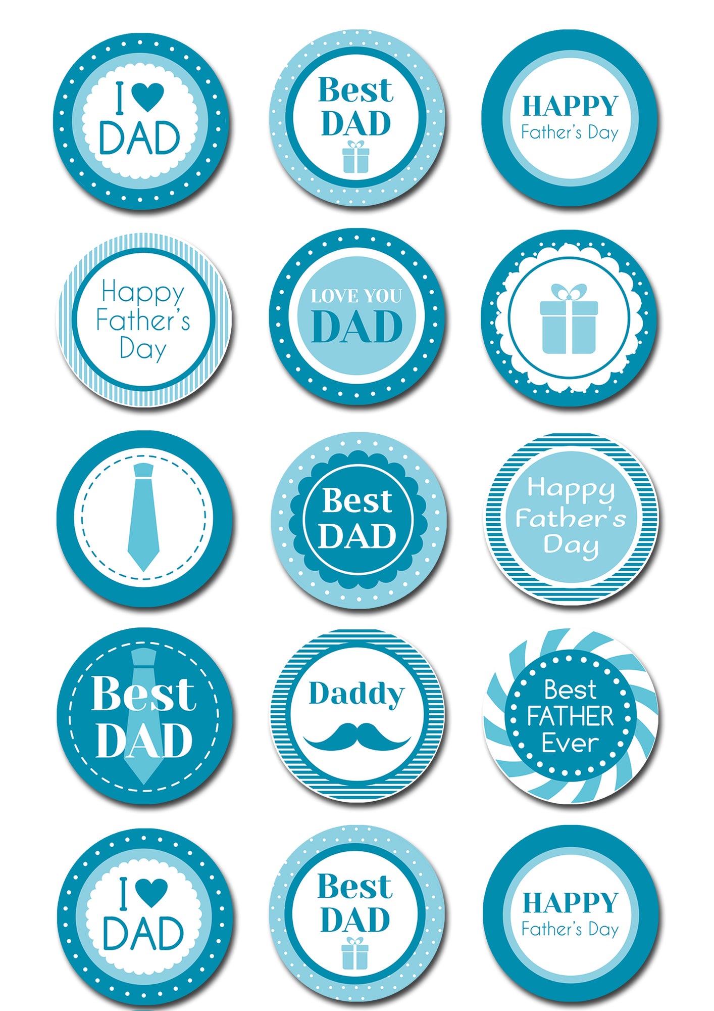 Fathers Day Dad Edible Cupcake Toppers – Deezee Designs