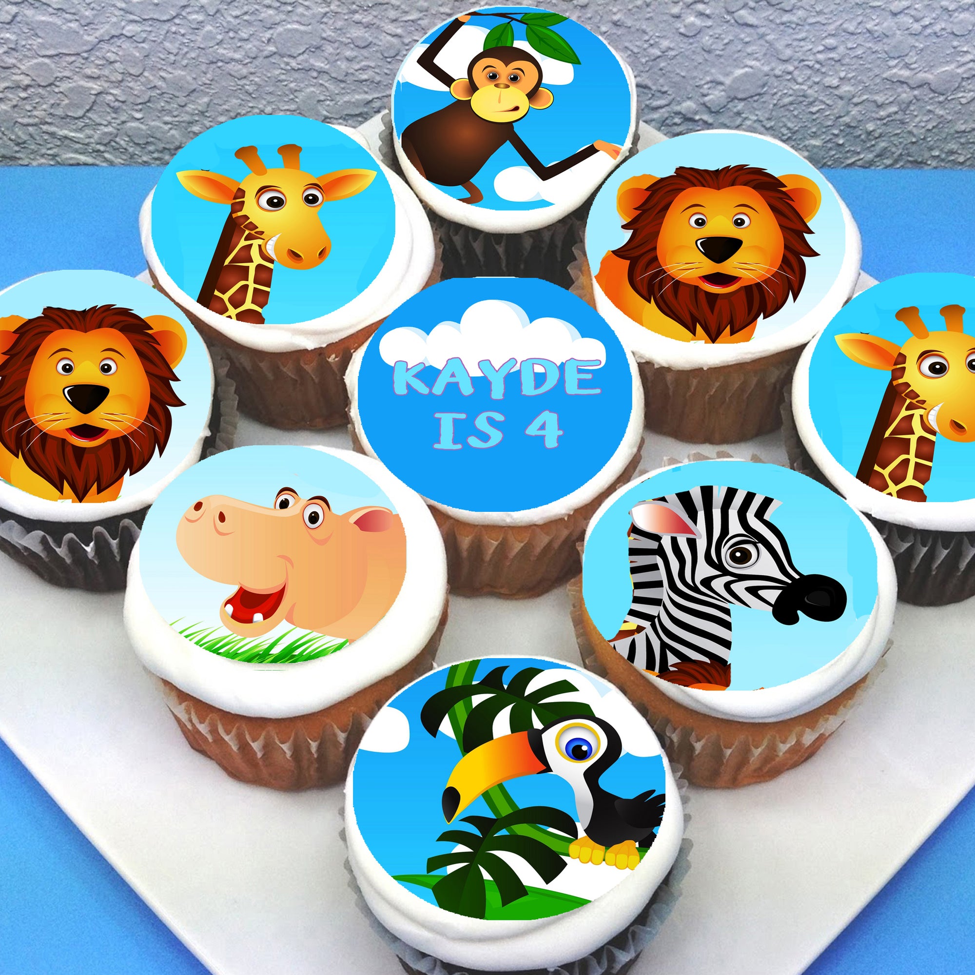 edible cupcake topper safari