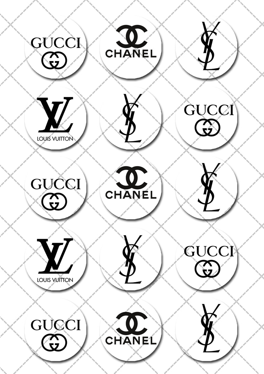 Gucci Chanel LV Designer Logo Pre-cut Edible Icing Cupcake or Cookie T –  Deezee Designs