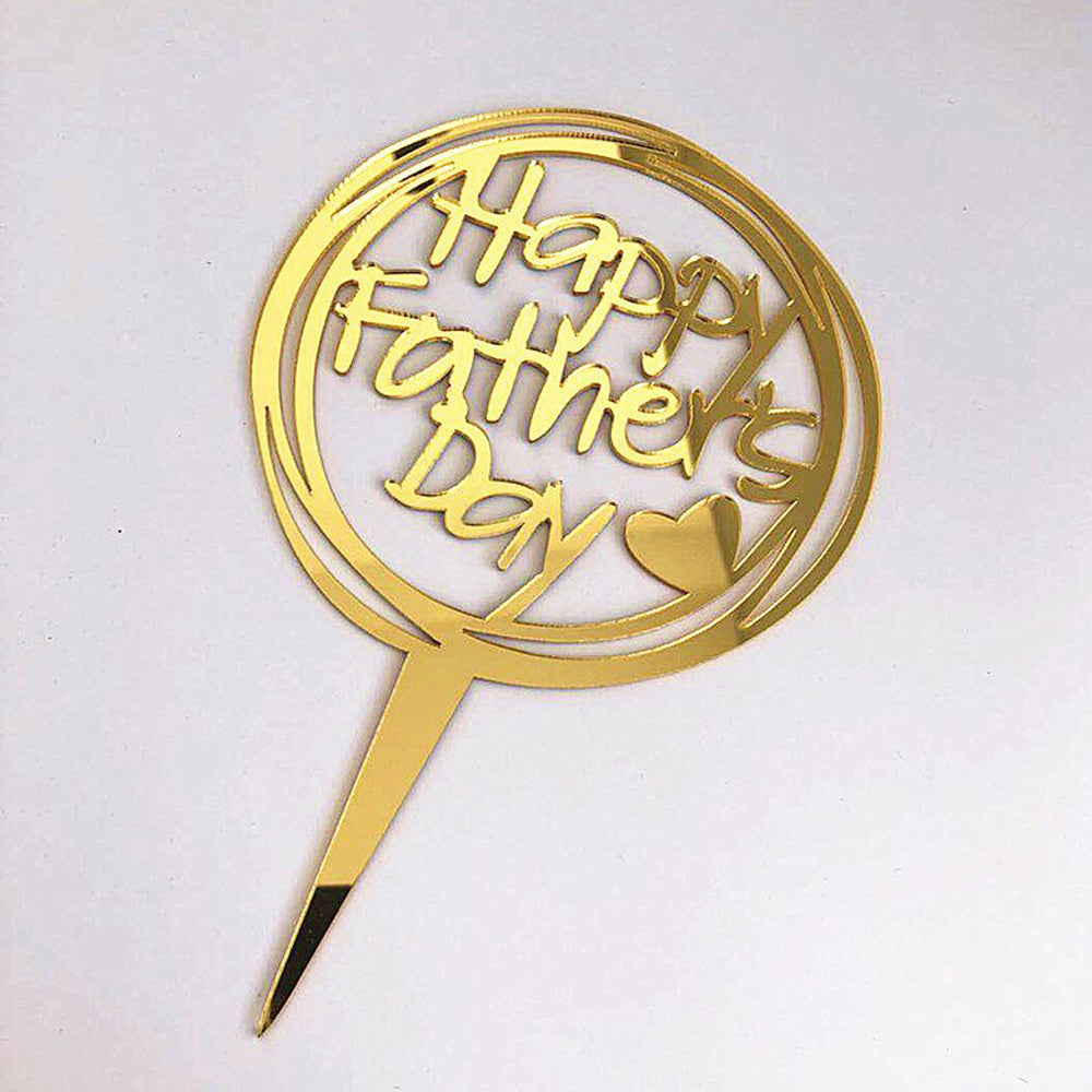 Happy Fathers Day Round Acrylic Cake Topper - Deezee Designs