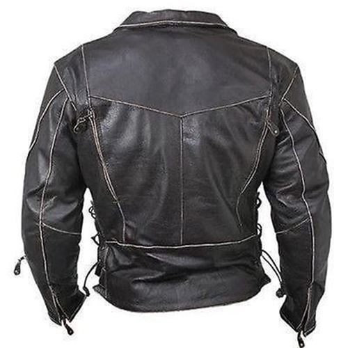  Black Brando Biker Leather Jacket, Chaqueta de cuero para  hombre