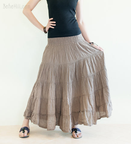 Boho Chic Broomstick Tiered Skirt 