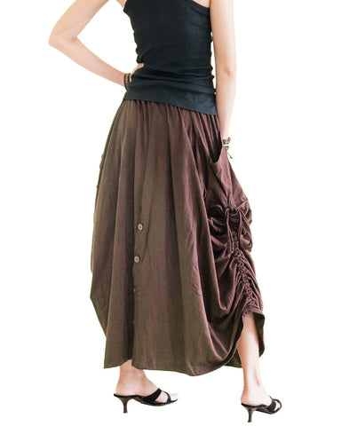 high waisted maxi skirt into pants