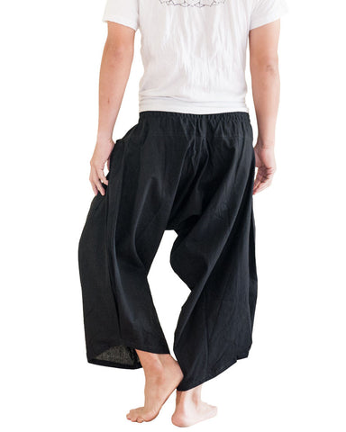 Plain Solid Black Ninja Pants Active Samurai Warrior Harem Trousers ...