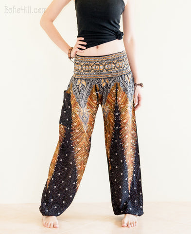 Peacock Bohemian Pants Colorful Soft Rayon Hippie Gypsy Harem Trousers ...