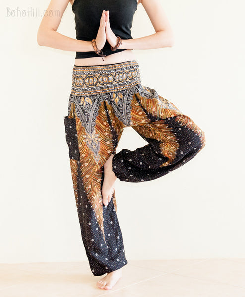 Peacock Bohemian Pants Colorful Soft Rayon Hippie Gypsy Harem Trousers ...