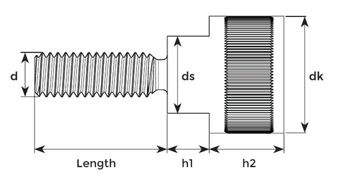 Black-Stainless-Steel Thumb screw manufactured by Carbolts - KNURLED-THUMB-SCREW