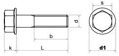 Black Stainless Steel Hex Head Flange Bolt DIN 6921