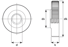 Knurled Thumb Screws manufactured according to DIN 467 feature a knurled diameter, which is designed to enhance grip and aid with installation using your thumb and index finger