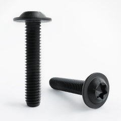 Black Stainless Steel torx button flange, available in various sizes and lengths.