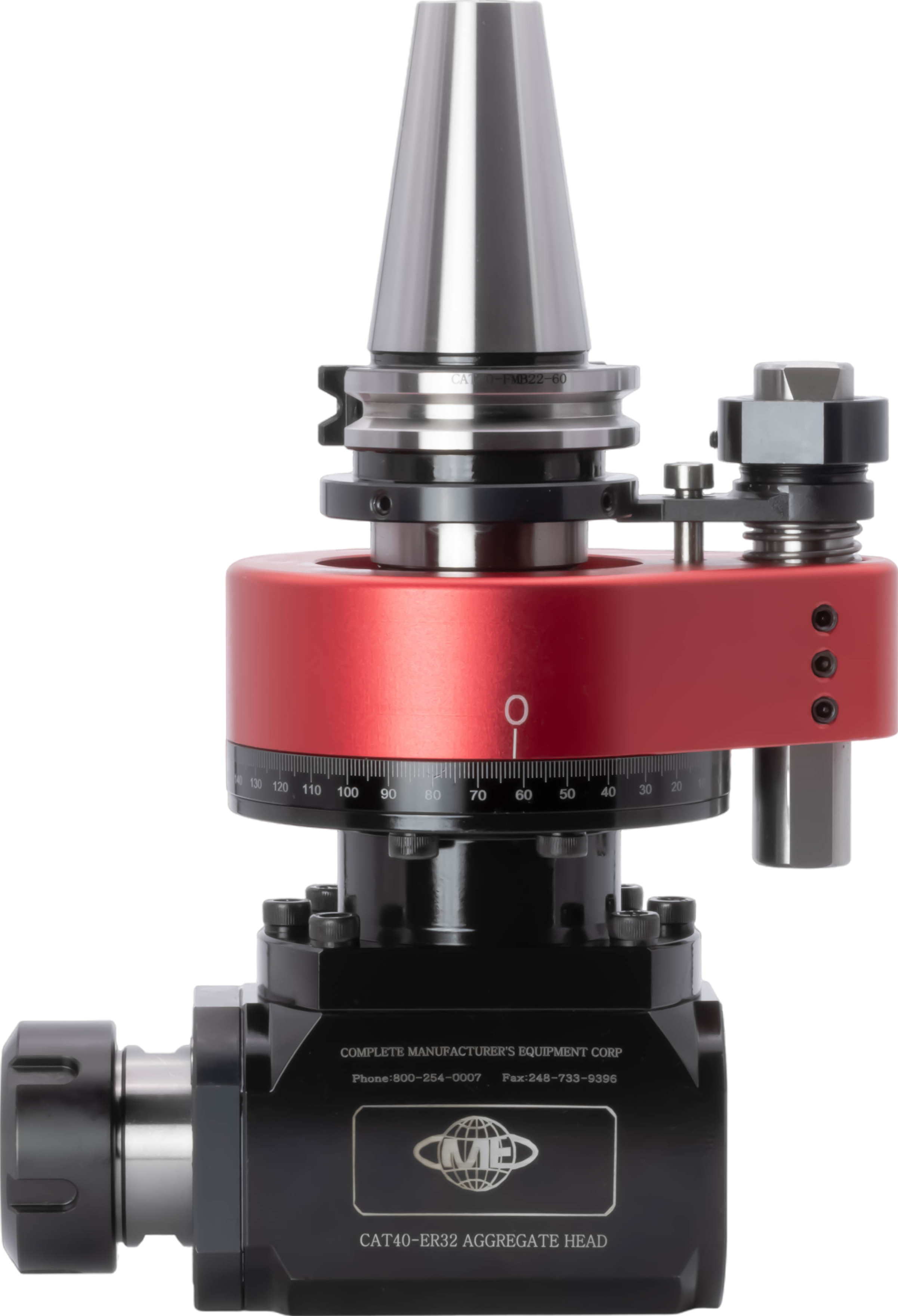 CAT40 ER32 Fixed Angle Head Collet Chuck 90° Angle 1:1 Gear Ratio 