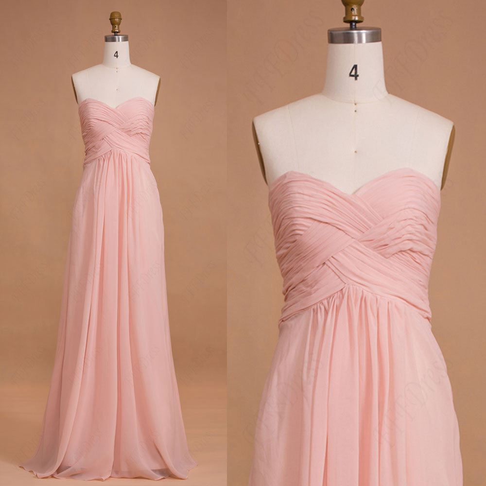 Light Pink Long Bridesmaid Dresses Fffdress 