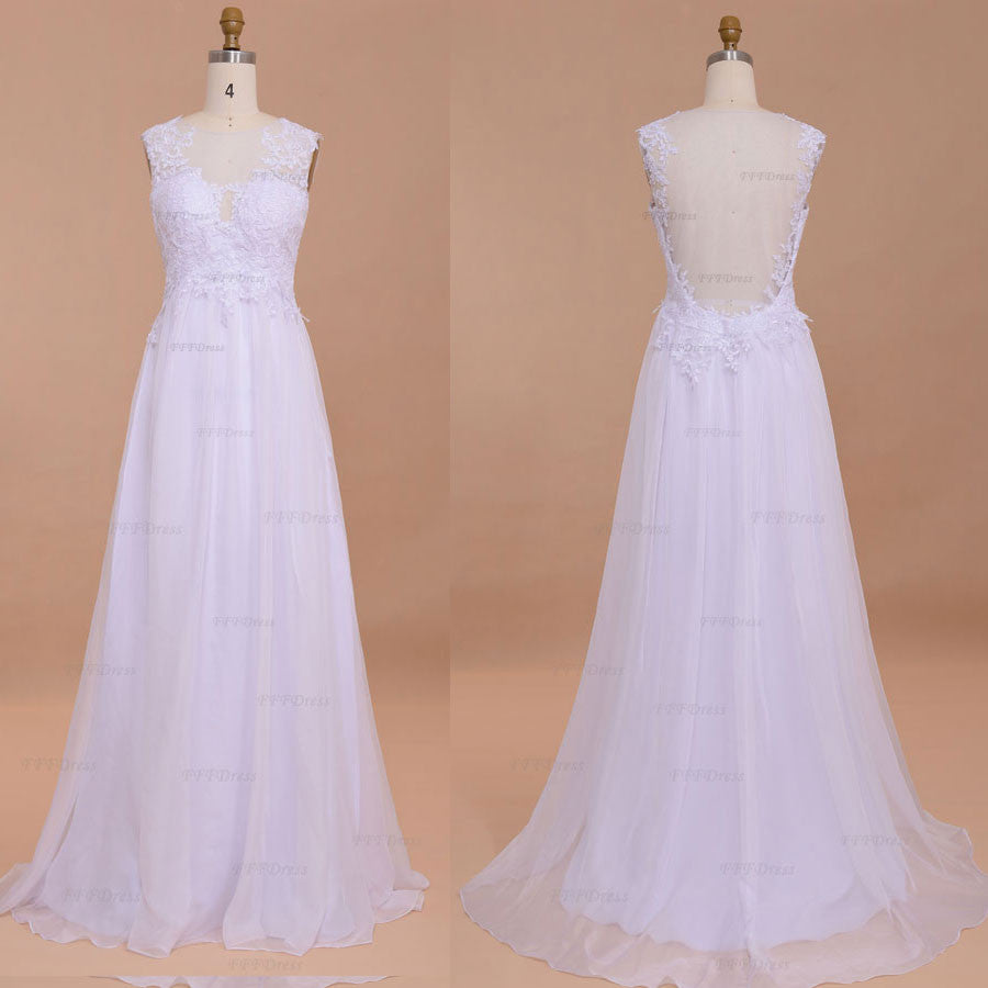 Backless Wedding Dresses Chiffon Beach Wedding Dresses Lace