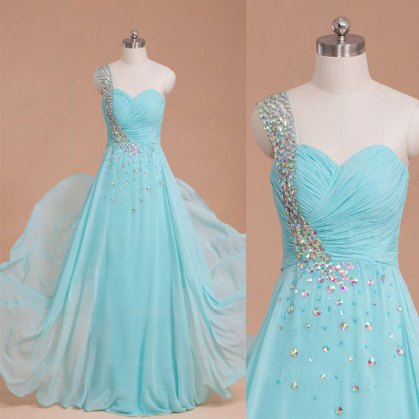 Light blue crystals long prom dresses – MyPromDress