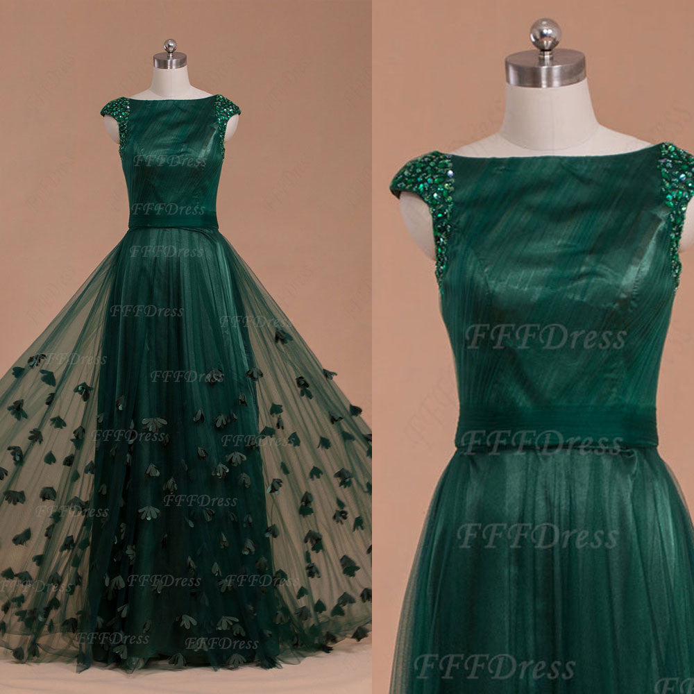 dark green modest dress